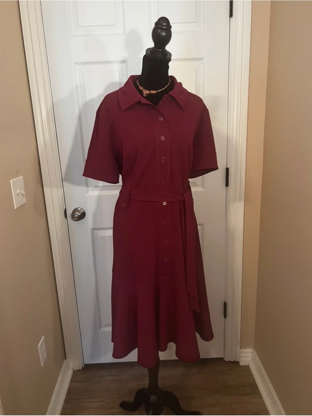 Liz Claiborne retro red evening midi dress